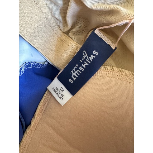 Swimsuits For All Side-Slit Swim Dress Multi Color Leaves Women's Plus Size 22 - Picture 7 of 9